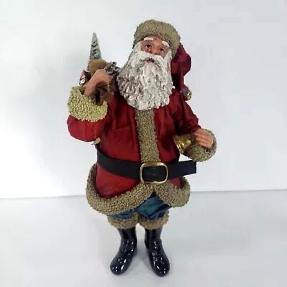 Vintage Possible Dreams Clothtique 1985  Santa With Toy Sack Christmas Figurine - Picture 1 of 5